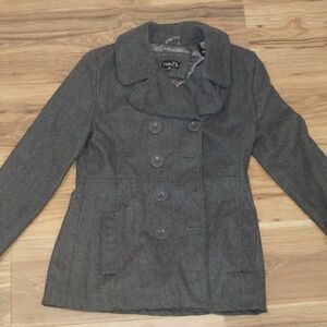 Rue21 Charcoal Double-Breasted Peacoat